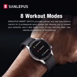 SANLEPUS - Smart Watch - Herzfrequenz - Telefonate - Training - wasserdicht - Bluetooth - Android / IOS