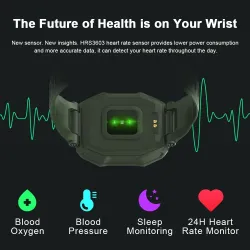 KOSPET ROCK - Smart Watch - Bluetooth - Android / IOS - wodoodporny - fitness tracker - ciśnieniomierzInteligentne zużycie