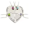 Collar"Best Friends Forever and Ever" - collar en forma de corazón con cristales - 4 piezas