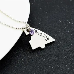 Collar"Best Friends Forever and Ever" - collar en forma de corazón con cristales - 4 piezas