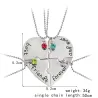 Collar"Best Friends Forever and Ever" - collar en forma de corazón con cristales - 4 piezas