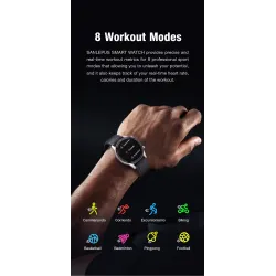 SANLEPUS - Smart Watch - Herzfrequenz - Telefonate - Training - wasserdicht - Bluetooth - Android / IOS