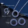 Klassisches rundes Schmuckset - Halskette / Ohrringe / Ring - mit Zirkonia