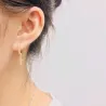 Ronde kristallen hoops oorbellen met kruisOorbellen