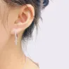 Round crystal hoops earrings with cross
