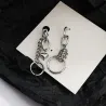 Długie srebrne kolczyki - mini zawieszka w kształcie serca / łańcuszek / kółkaKolczyki