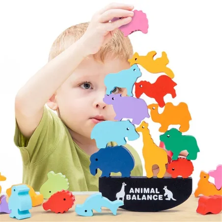 Wooden balance blocks - marine life / wild life / dinosaurs life - educational toy
