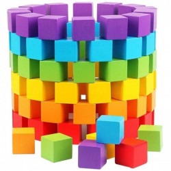 Kolorowe kostki budowlane - drewniane klocki - zabawka edukacyjna - 30 sztuk