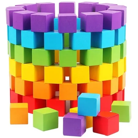 Colorful building cubes - wooden blocks - educational toy - 30 pieces