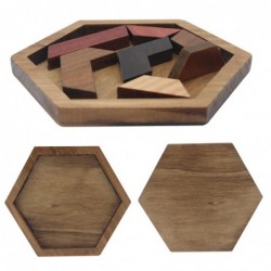 Geometryczne puzzle drewniane - gra edukacyjnaDrewniane