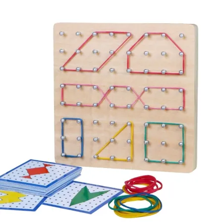 Kreatywna grafika - gumki / gwoździe - drewniana tablica puzzli - zabawka edukacyjnaEdukacja
