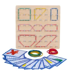 Creative graphics - rubber ties / nails - wooden puzzle board - educational toy