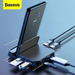 Baseus - docking station - charger with stand - type-C HUB to HDMI - for Samsung S20 S10 / Huawei P30