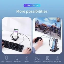 Baseus - stacja dokująca - ładowarka z podstawką - HUB typu C do HDMI - dla Samsung S20 S10 / Huawei P30Ładowarki