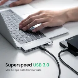 UGREEN - USB C HUB dual type-C til multi USB 3.0 4K HDMI - adapter Thunderbolt 3 - for MacBook Pro Air
