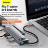 Baseus - USB 3.0 type-C HUB naar HDMI RJ45 - SD Reader PD - dockstation - splitter - voor MacBook ProHubs