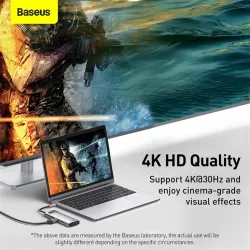Baseus - USB 3.0 type-C HUB naar HDMI RJ45 - SD Reader PD - dockstation - splitter - voor MacBook ProHubs