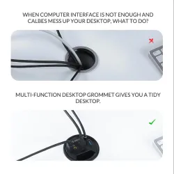 Desktop grommet - USB 3.0 HUB type-C - high speed splitter - with SD / TF / headphone / microphone adapter - for PC