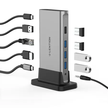 11 w 1 - USB C HUB Type-C do multi HDMI RJ45 VGA - USB 3.0 / 2.0 - adapter - stacja dokującaRozgałęźniki