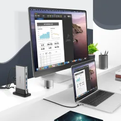 11 w 1 - USB C HUB Type-C do multi HDMI RJ45 VGA - USB 3.0 / 2.0 - adapter - stacja dokującaRozgałęźniki