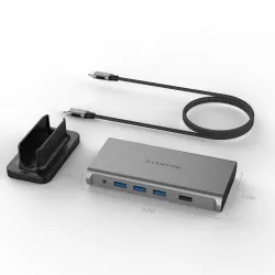 11 w 1 - USB C HUB Type-C do multi HDMI RJ45 VGA - USB 3.0 / 2.0 - adapter - stacja dokującaRozgałęźniki
