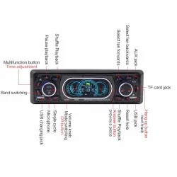 RadioRadio de coche Bluetooth Din 1 - AUX / TF / USB FM / MP3 - 60Wx4 - llamadas manos libres
