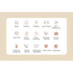 Inteligentny Smart Watch - tętno - ciśnienie krwi - wodoodporny - Android / IOSZegarki