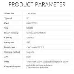 COLMI P8 Plus - 1,69 cala Smart Watch - GTS 2 - pełny dotyk - fitness tracker - monitorowanie snu - połączenia - wodoodpornyW...