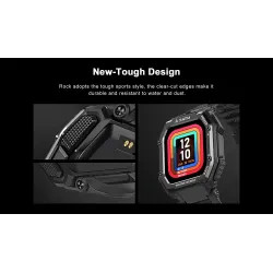 KOSPET ROCK - Smart Watch - Bluetooth - Android / IOS - wodoodporny - fitness tracker - ciśnieniomierzInteligentne zużycie