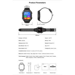 KOSPET ROCK - Smart Watch - Bluetooth - Android / IOS - wodoodporny - fitness tracker - ciśnieniomierzInteligentne zużycie