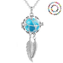 EUDORA 18mm feather necklace - 18MM chime ball chain for pregnant women - as gift