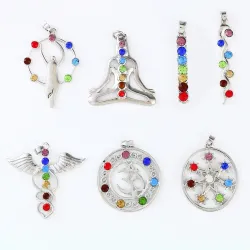 DIY reiki crystal beads chakra pendant - yoga - meditation - healing point pendant - as gifts