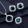 Elegantes Schmuckset - Halskette / Ohrringe / Ring - mit Saphir - Sterling Silber