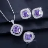 Elegantes Schmuckset - Halskette / Ohrringe / Ring - mit Saphir - Sterling Silber