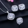 Elegantes Schmuckset - Halskette / Ohrringe / Ring - mit Saphir - Sterling Silber