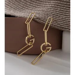 Long hanging earrings for women -  golden /copper - elegant