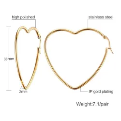 Elegante gouden oorbellen - hart / hoops gevormdOorbellen
