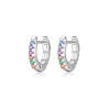 Sterling Silver zircon hoop earrings for women - turquoise in color - high quality - gift