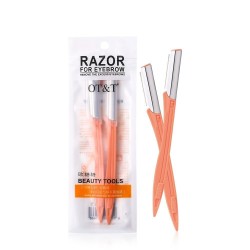 OT&T 2pcs Eyebrow Shaver Eyebrow Trimmer Shaper Makeup Knife Portable Facial Hair Remover Blade Razor Eyebrow Razor For Women's