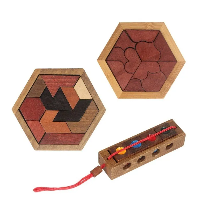Geometric wooden puzzle - educational game