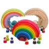 Creative building blocks - wooden educational toy - rainbow / boxes / people figures / balls