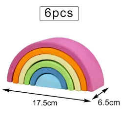 Creatieve bouwstenen - houten educatief speelgoed - regenboog / dozen / figuren van mensen / ballenHouten
