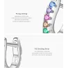 Mini hoop earrings - 925 sterling silver - colourful crystals / turquoiseEarrings