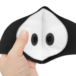 PM25 - masque protecteur buccal / facial - double valve d'air - anti bactérien / anti pollution
