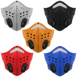 PM25 - masque protecteur buccal / facial - double valve d'air - anti bactérien / anti pollution