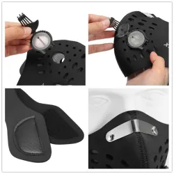 PM25 - masque protecteur buccal / facial - double valve d'air - anti bactérien / anti pollution