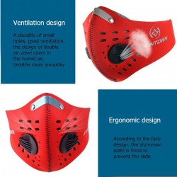 PM25 - maska ochronna na usta / twarz - podwójny zawór powietrza - antybakteryjna / przeciw zanieczyszczeniomMaski na usta