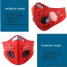 PM25 - masque protecteur buccal / facial - double valve d'air - anti bactérien / anti pollution