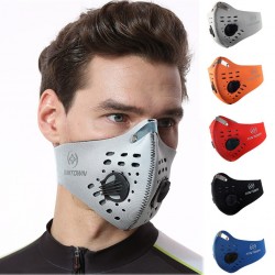 PM25 - masque protecteur buccal / facial - double valve d'air - anti bactérien / anti pollution