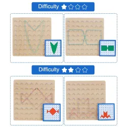 Creative graphics - rubber ties / nails - wooden puzzle board - educational toy